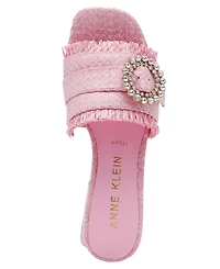 Anne Klein Women's Nahla Embellished Buckle Block Heel Dress Sandals