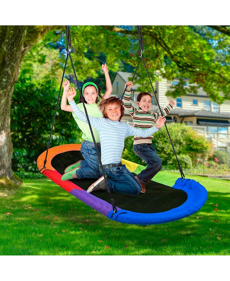 Sorbus Saucer Surf Swing - Surf's Up Playground Fun with Flags - Portable, Sturdy, Holds 330lbs!
