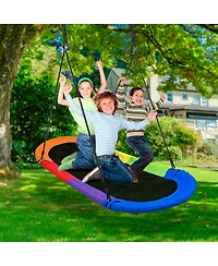 Sorbus Saucer Surf Swing - Surf's Up Playground Fun with Flags - Portable, Sturdy, Holds 330lbs!