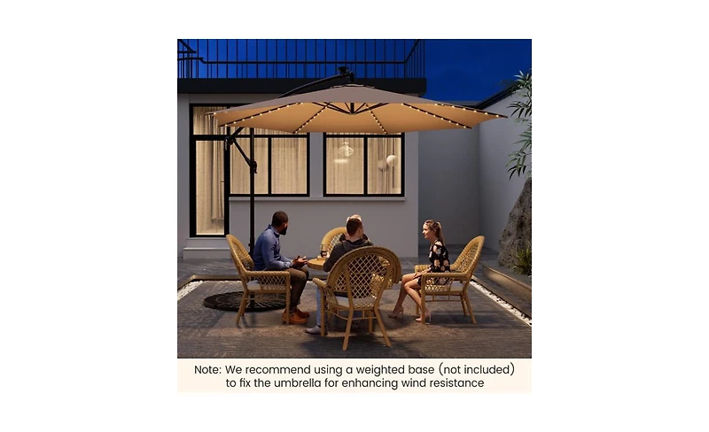 Slickblue Umbrella with Integrated Led Lights for Evening Outdoor Spaces