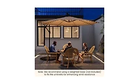 Slickblue Umbrella with Integrated Led Lights for Evening Outdoor Spaces