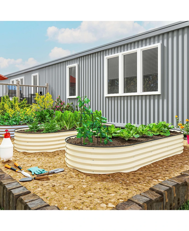 Outsunny 2PCS Raised Garden Bed, Beds for Gardening,