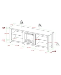 Boyel Living 70 Inches Fireplace Tv Stand Modern Transitional Wood Tv Stand with Electric Fireplace with 2 Shelves for TVs up to 80 Inches, Espresso