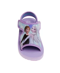 Disney Toddler and Little Girls Frozen Anna and Elsa Dual Sizes Hook and Loop Sandals