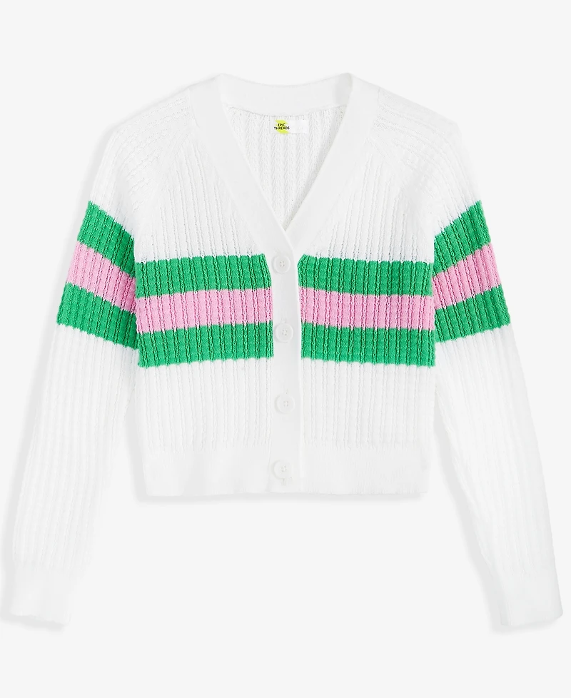 Epic Threads Little & Big Girls Sporty Stripe Cardigan, Exclusively at Macy's