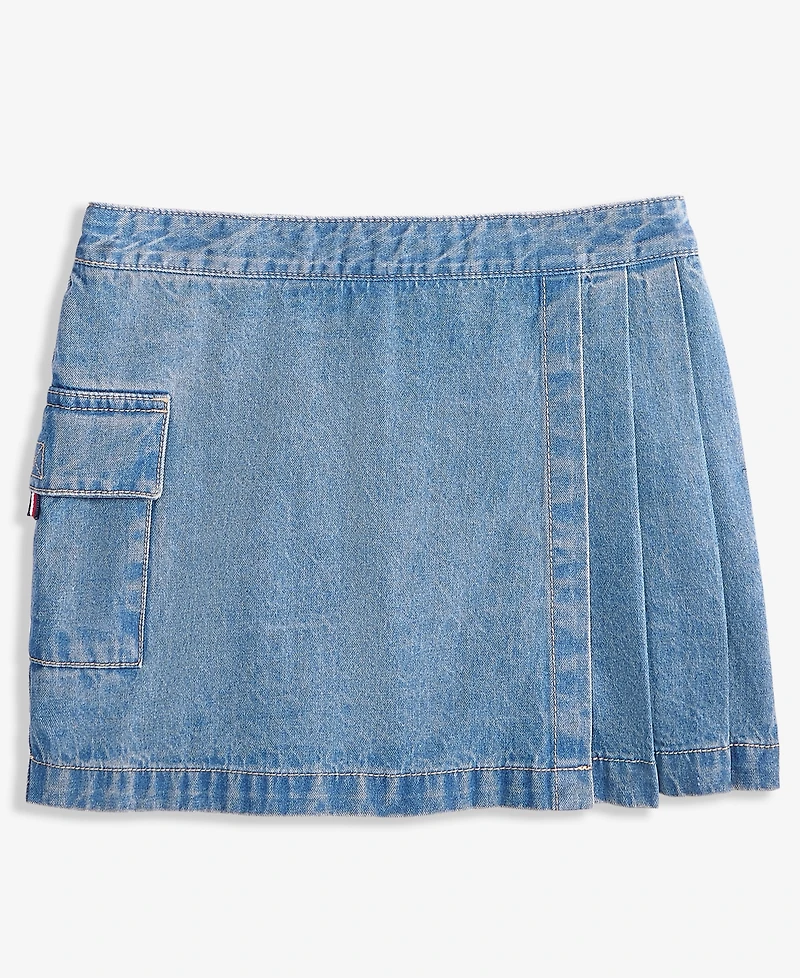 Tommy Hilfiger Big Girls Cotton Denim Wrap Cargo Skort
