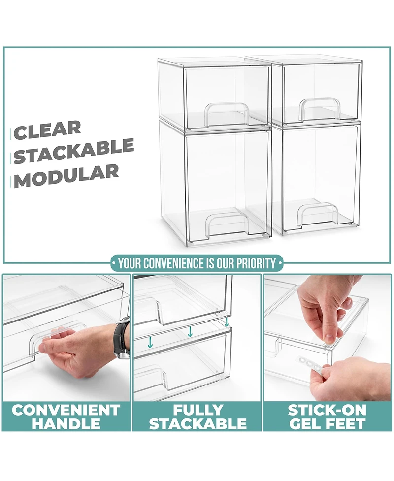 Sorbus Piece (7.6 and . Tall) Makeup Organizer Case with Pull-Out Drawers