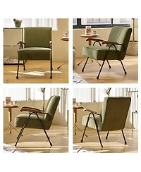 Lovmor Modern Accent Chair High Back, Living Room Chairs with Metal Legs and Soft Padded