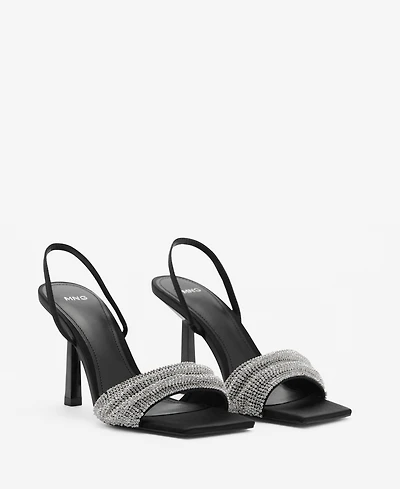 Mango Women's Strass Strap Heeled Sandals