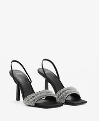 Mango Women's Strass Strap Heeled Sandals
