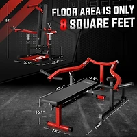 Mikolo Chest Press Machine, 1050LBS Bench Press Machine with Independent Converging Arms, Adjustable Flat Incline Bench for Chest, Ab Workouts, Should