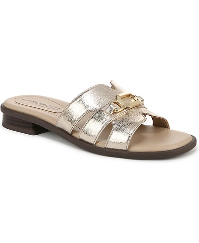 LifeStride Women's Royalty Bit Square Open Toe Slide Sandals