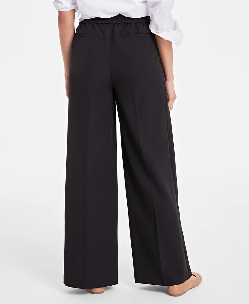 On 34th Women's Mid-Rise Side-Stripe Wide-Leg Pants