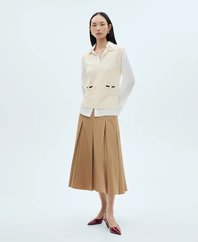Mango Women's Contrast Pockets Knitted Sweater Vest
