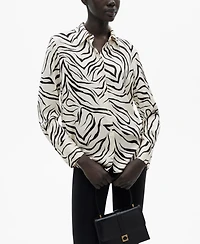 Mango Women's Satin Print Shirt