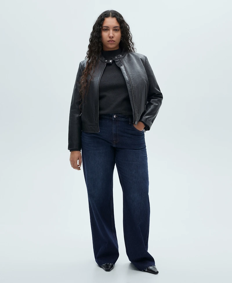 Mango Women's Danila Wide Leg High-Rise Jeans