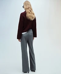 Mango Women's Elastic Waist Flared Pants