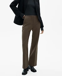 Mango Women's Mid-Rise Flared Pants