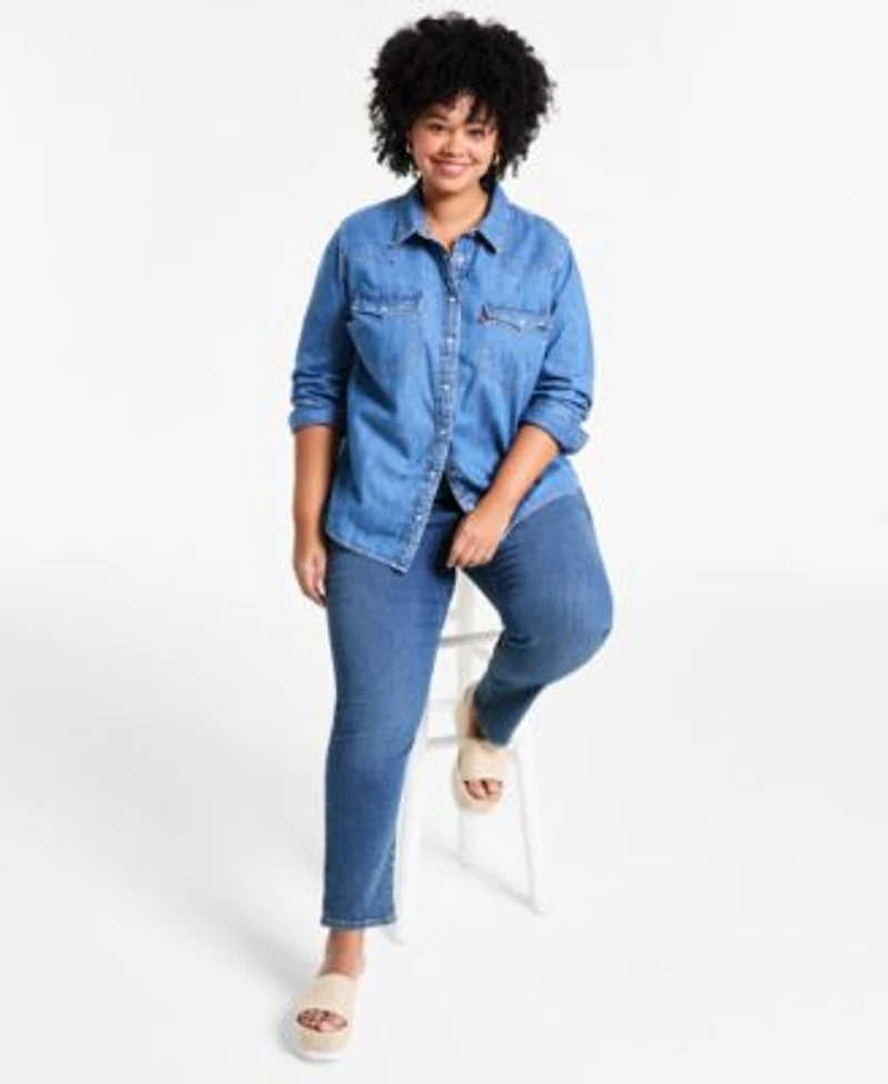 Levis Trendy Plus Size Essential Western Cotton Shirt 311 Shaping Skinny Jeans