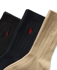 Polo Ralph Lauren Little & Big Boys Wide Rib Slack Socks, 3-Pack