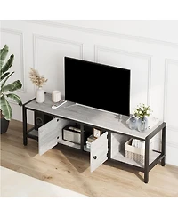gaomon 65 Inch Tv Stand with Storage,TV Entertainment Center Up to 75 Inch TV,Wooden Tv Stand for Living Room, Bedroom,Grey