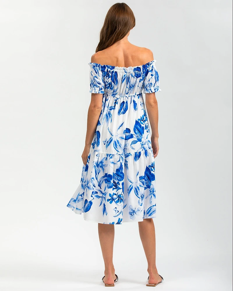 Pietro Brunelli Maternity Maternity Off-the-Shoulder Floral Knee-Length Dress Lola