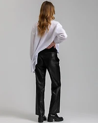 Maternity Straight & Stretchy Leather Romeo Trousers