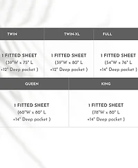 Deep Pocket King Fitted Sheet Only - Soft 100% Cotton Sateen