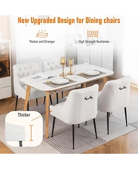 Dyhome Modern Upholstered Dining Chairs Set of 2, Mid Century Kitchen Side with 5.12” Cushions and Back Pull Rod for Kitchen, Living Roo