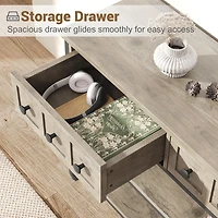 Gaomon 41" Entryway Table, Console Table with 2 Storage Drawers, 3 Tier Industrial Metal Sofa Table, Behind Couch Table, Hallway Table for Entry, Livi