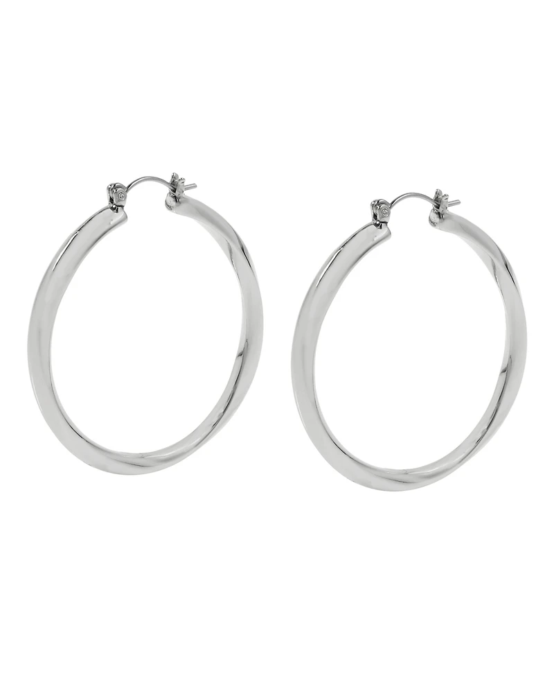 Steve Madden Woven Twist Large Hoop Earrings