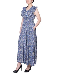 Ny Collection Petite Flutter Sleeve Midi Dress