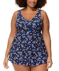 Raisins Curve Plus Lucia V-Neck Swimdress