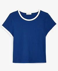 On 34th Women's Tipped Crewneck Short-Sleeve T-Shirt, Exclusively at Macy's