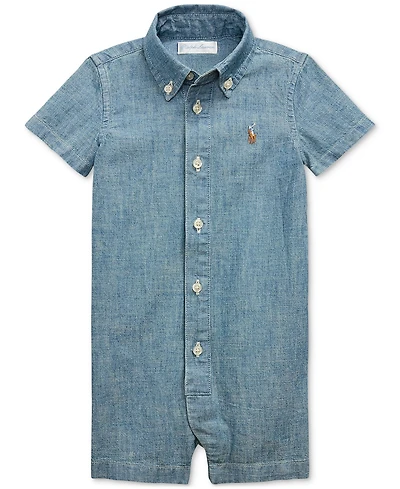 Polo Ralph Lauren Baby Boys Collared Chambray Shortall
