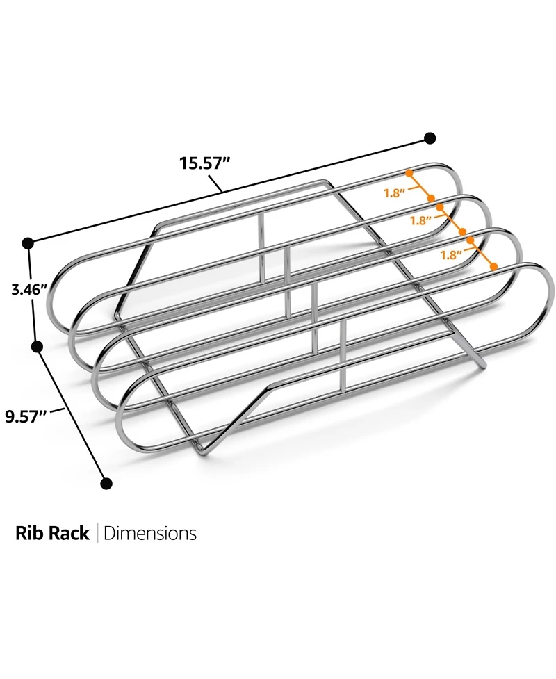Sorbus Non-Stick Rib Rack Xl - Holds 3 Full Rib Racks for Grilling & Barbecuing