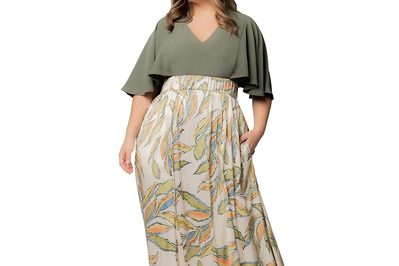 Kiyonna Plus Avisa Flowy A Line Evening Gown