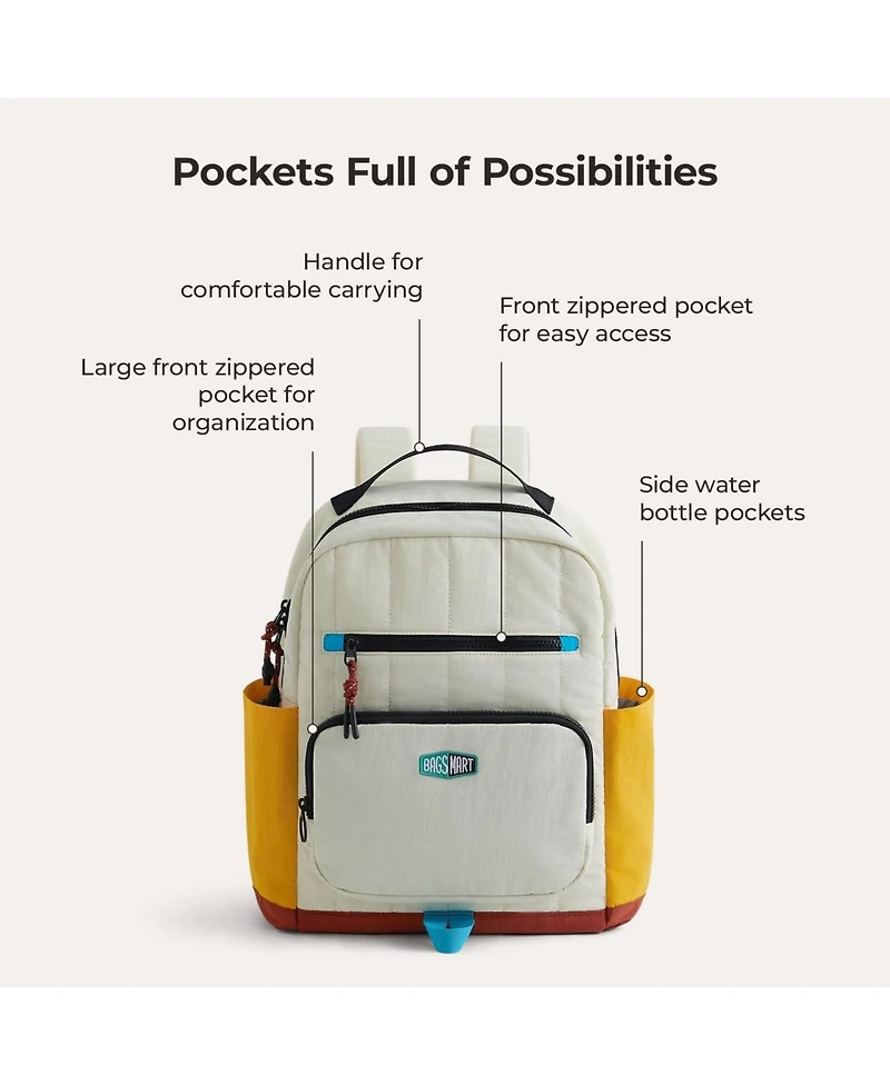 Bagsmart Walker 14L Featherlight Color Block Kids Backpack with Pencil Case