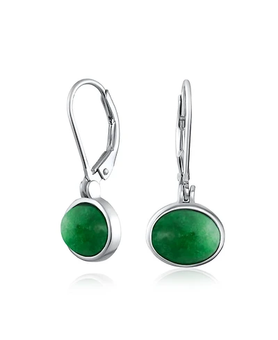 Bling Jewelry Simple Bezel Set Dangle Earrings with Amber Jade Moonstone Onyx