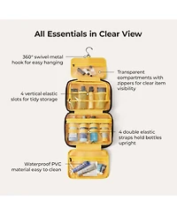 Bagsmart Walker Hanging Travel Toiletry Bag with Waterproof Compartment Tangerine