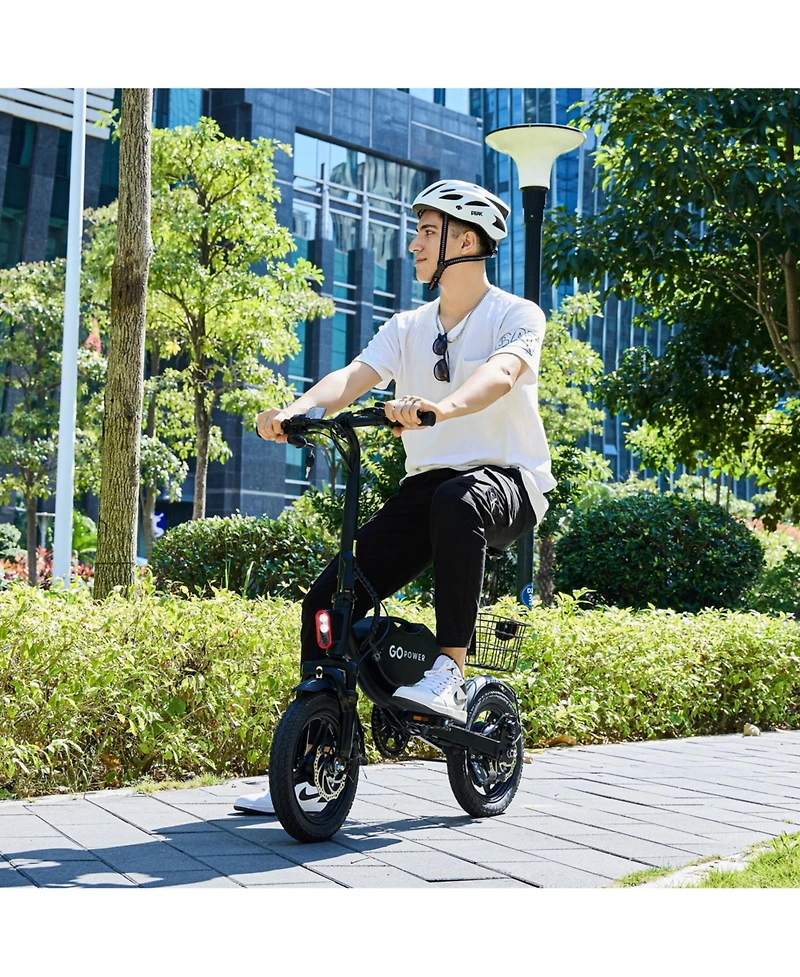 GoPowerBike GoDash Electric Bike | Compact Folding Adult Mini E-Bike | Dual Disc Brakes | Dual Shock Suspension | Throttle and Pedal Assist | 400W Mot