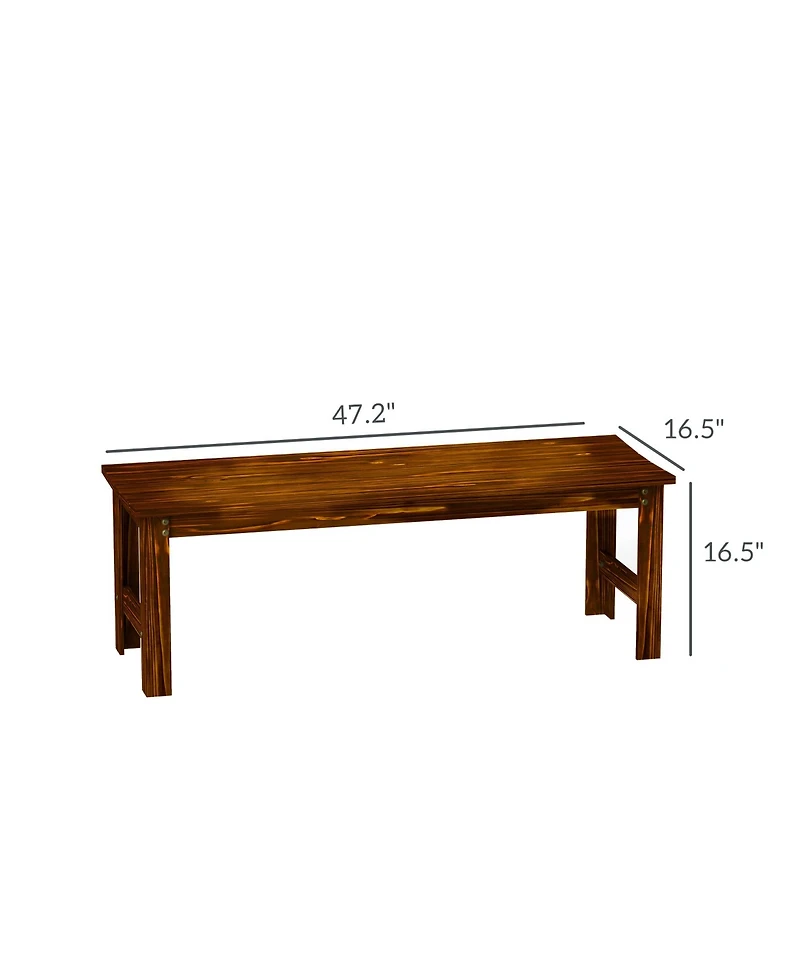 Outsunny 2-Seat Wood Garden Bench, Patio Bench w/ Slatted Seat,