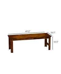 Outsunny 2-Seat Wood Garden Bench, Patio Bench w/ Slatted Seat,