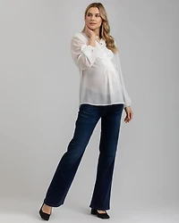 Pietro Brunelli Maternity Slim Fit Hi-Rise Flare Jeans with Elastic Waistband