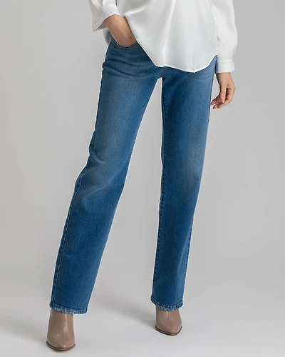Maternity High-Waisted Elastic Band & Straight-Leg Jeans