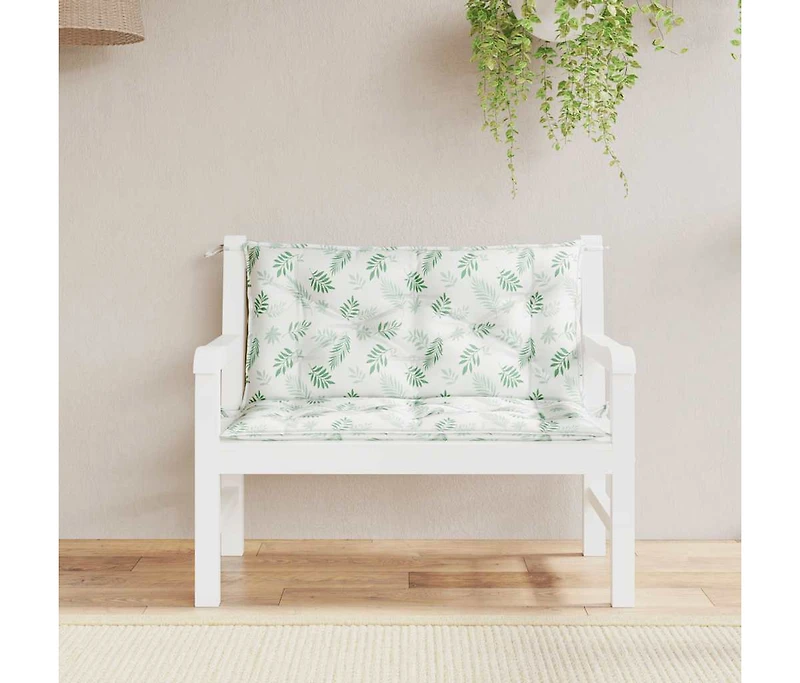 Garden Bench Cushions 2pcs Leaf Pattern 39.4"x19.7"x2.8" Fabric