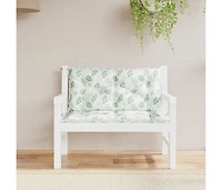 Garden Bench Cushions 2pcs Leaf Pattern 39.4"x19.7"x2.8" Fabric