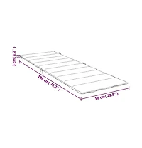 vidaXL Sun Lounger Cushion Beige 73.2"x22.8"x1.2"