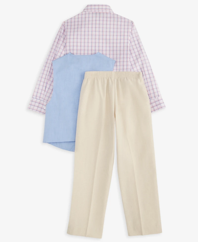 Nautica Toddler & Little Boys Vest, Bow Tie, Plaid Shirt Pants, 4 Piece Set
