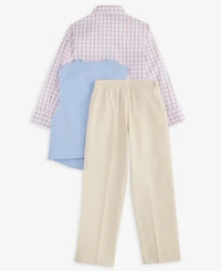 Nautica Toddler & Little Boys Vest, Bow Tie, Plaid Shirt Pants, 4 Piece Set